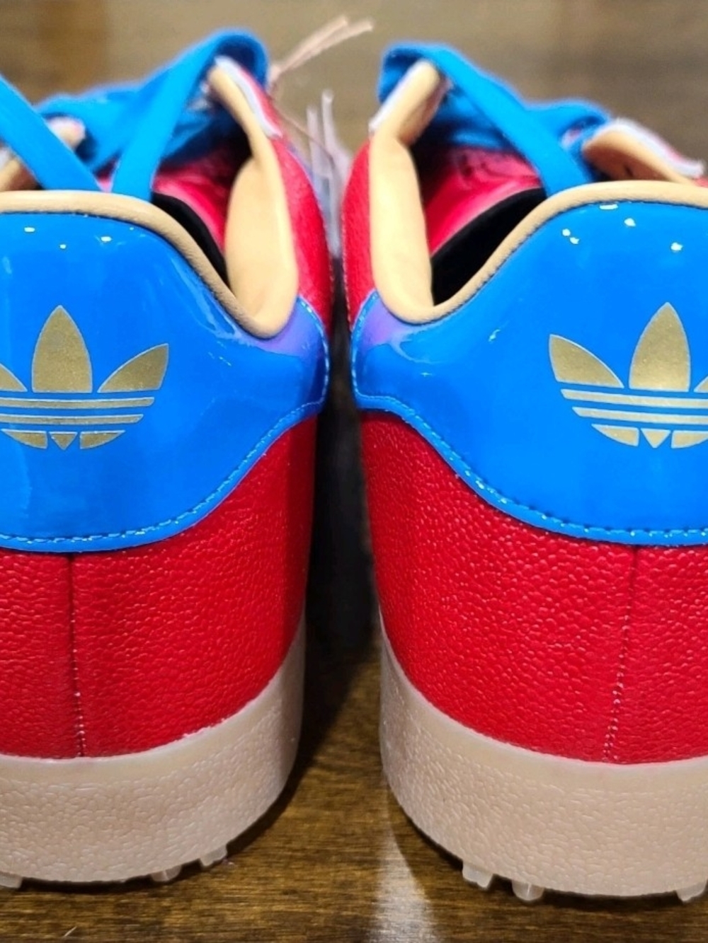 adidas Gazelle Golf Lux Spikeless Leather Golf Shoes Red/Blue Men's US 12 JQ7720 View 4